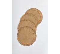 Pack 4 salvamanteles flecos 38 cm TOSTADO M