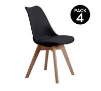 Pack 4 sillas bistro negro 54 x 84 x cm