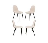 Pack 4 sillas black teok tela - beige