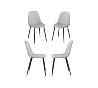 Pack 4 sillas black teok tela - gris claro