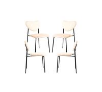 Pack 4 sillas cora black terciopelo - beige
