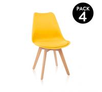 Pack 4 sillas de comedor 49x41 cm Beench Mostaza