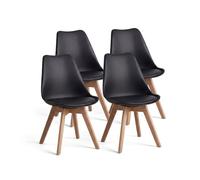 Pack 4 sillas de comedor en negro 83x39,5 cm beench negro 53,5 x 83 x cm