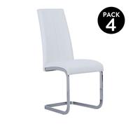 Pack 4 sillas de comedor smile símil piel blanco 44,9 x 100 x 38 cm