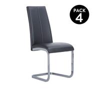 Pack 4 sillas de comedor smile símil piel negro 44,9 x 100 x 38 cm