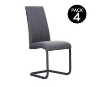 Pack 4 sillas de comedor smile tejido gris antracita smile 45,3 x 100 x 38 cm