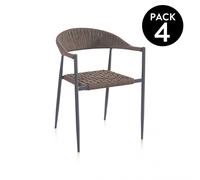 Pack 4 sillas de exterior 58x57 cm Eina Grafito