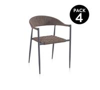 Pack 4 sillas de exterior eina grafito 58 x 76 x cm 57 cm