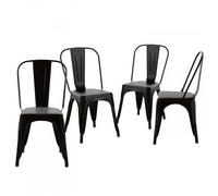 Thinia Home Strong Pack 4 Sillas Industriales Negras