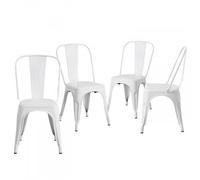 Thinia Home Strong Pack 4 Sillas Industriales Blancas