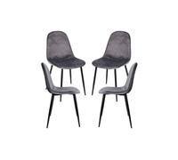 Pack 4 sillas teok black terciopelo - gris oscuro