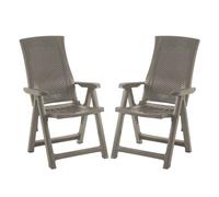 Pack 4 sillones plegables muebles de exterior gold estilo práctico en color marrón 59x108x62 cm