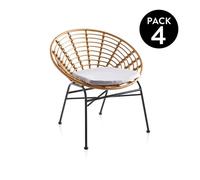 Pack 4 sillones talma rattan 70 x 75 x cm