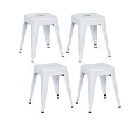 Pack 4 taburetes bajos industriales de acero thinia home