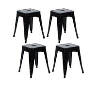 Pack 4 taburetes bajos industriales de acero thinia home