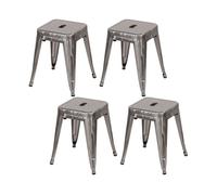 Pack 4 taburetes bajos industriales de acero thinia home