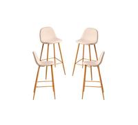 RegalosMiguel Pack 4 Taburetes Teok Tela - Beige