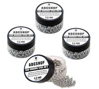 Pack 4 Tarros de 500 Bolas de Acero 4.5 mm (.177 Cal) - 2000 BBS Alta Densidad 0,35 g - para Pistolas CO2 y Aire Comprimido - Solo Armas Aptas para Bolas de Acero - Transporte Seguro