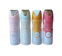 PACK 4 UNIADES - DESODORANTES PARA MUJER - YARA ROSA , YARA CANDY , YARA MOY , YARA NARAJA 200 ML - LATTAFA SET 4 UNI