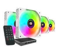Pack 4 Ventiladores Mars Gaming MF-SI4KIT/ 12cm + HUB + Mando a Distancia/ ARGB/ Blancos