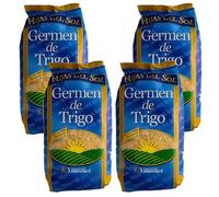 Pack 4 x Germen de trigo en bolsa Hijas del Sol 400 g | Germen de trigo tostado para yogur, ensaladas y cremas | Aporta fibra y nutrientes en desayunos y recetas diarias