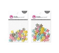 Pack 40 Botones Plástico Colores Surtidos Basicos Scrapbooking Anita