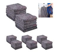 Pack 40 Fieltros Protectores Mudanzas, Mantas Transporte o Almacenaje, Material Reciclado, 150 x 200 cm, Gris