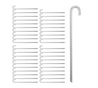 Pack 40 Piquetas de Camping, Estacas Tienda de Campaña, Clavijas Suelo, 45 cm, Acero Resistente, Plateado
