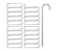 Pack 40 Piquetas de Camping, EstacasTienda de Campaña, Clavijas Suelo, 38,5 cm, Acero Resistente, Plateado