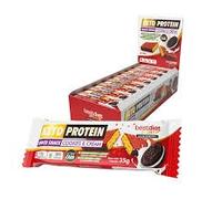 Pack 48 Barritas Keto Protein Choco Snack (2 Cajas x 24 uds.) - Sabor Cookies & Cream - Alta Proteína y Bajo en Carbohidratos (Low Carb) - Sin Azúcar Añadido - Snack Fitness Cetogénico