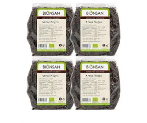 Pack 4X Arroz Negro Bionsann Bio 500 g, 2 kg Total, Arroz Ecológico de Grano Negro, Alternativa para Recetas con Arroz Salvaje, Ensaladas, Guarniciones, Bowls y Cocina Vegetal