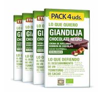 Pack 4x Chocolate Vegano Negro Bombón Gianduja Guatemala Ethiquable Bio 100 g | 4 Tabletas (Total 400 g) | Cacao Ecológico y Crema de Gianduja | Sabor Gourmet