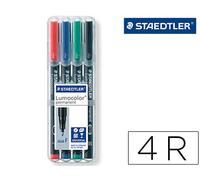 Rotulador Permanente Staedtler Lumocolor Punta 0.6mm pack 4