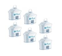 LAICA Filtros de Agua bi-flux (Pack 6) - Conserva Sales Minerales Esenciales, Reduce la Cal, Cloro y Metales Pesados - Compatible con Jarras LAICA y BRITA - 150L/Filtro - Italia