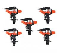 [Pack 5] Aspersor agrícola sectorial ½ pulgadas. Aspersor de impacto con distancia de tiro 8 a 13 m y ángulo de riego ajustable. Resistentes a agentes externos y radio circular de 360