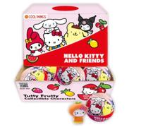 Pack 5 Bolas Hello Kitty and Friends Tutty Frutty Figura Sorpresa Coleccionable - Bola Cápsula con Mini Personaje Aleatorio, Juguete Infantil para Coleccionar, Regalo para Niños y Fans