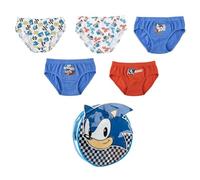 Pack 5 Calzoncillos y Neceser Sonic - Ropa Interior Niña Algodón Suave y Transpirable, Braguitas Disney Ajustables y Cómodas, 4-5 Años