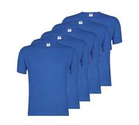 Pack 5 Camisetas Adulto Keya - 100% Algodón de 180 g/m2 - Unisex - Camiseta Basica para Hombre y Mujer - Manga Corta (FR/ES, Letras, L, Regular, Regular, Azul)