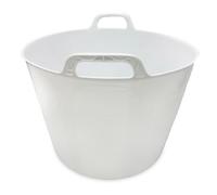 Pack 5 Capazos de plástico Flexible para Uso Alimentario con asa Reforzada (Blanco, 42l) - Sin BPAs. Restaurantes, Cámaras Frigoríficas, Hostelería, Vendimia...