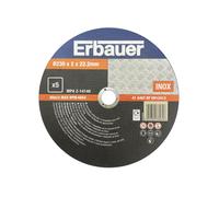 Pack 5 discos de corte metal/inox 230x2 mm erbauer
