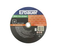 Pack 5 discos de corte piedra 230x2,5 mm erbauer