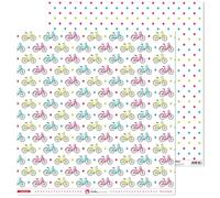 Anita y Su Mundo Colección Aventura Papeles de Scrapbooking, Paper, Bicis, 30.5 x 30.5 cm