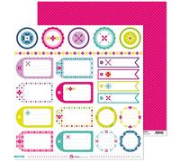 Pack 5 Papeles Decorados 12X12" 180 G Etiquetas Mosaico 16 Fsc Anita