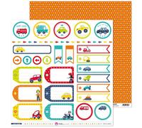 Pack 5 Papeles Decorados 12X12" 180 G Etiquetas Sobre Ruedas 16 Fsc Anita
