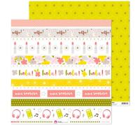 Pack 5 Papeles Decorados 12X12" 180 G Tiras Recortables De Chicas Fsc Anita