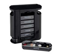 Pack 5 Pastilleros Semanales 4 Tomas, Rótulos en Alemán, PP-ABS, Negro, 13 x 11,5 x 4,5 cm