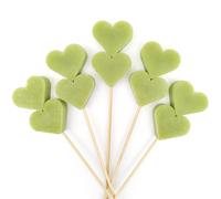 Pack 5 piruletas de jabón para regalo de invitados (Aroma Té verde, Doble) - Jaboncitos aromáticos de glicerina en forma de corazón - Detalle para eventos: comuniones, bodas, bautizos, cumpleaños
