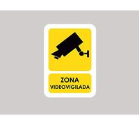 Pack 5 Señales de Zona Videovigilada | Medida 21x29,70cm | Señaletica en Material Aluminio Blanco Resistente de 3mm | Duradera y Económica