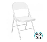 Pack 5 sillas plegables acolchadas blancas 7house