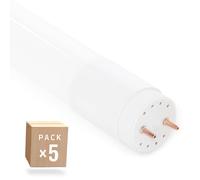 Pack 5 Tubo LED T8 18W 2.880Lm 6000ºK Vidrio 120Cm Conexión 2 Extremos 40.000H | Greenice
